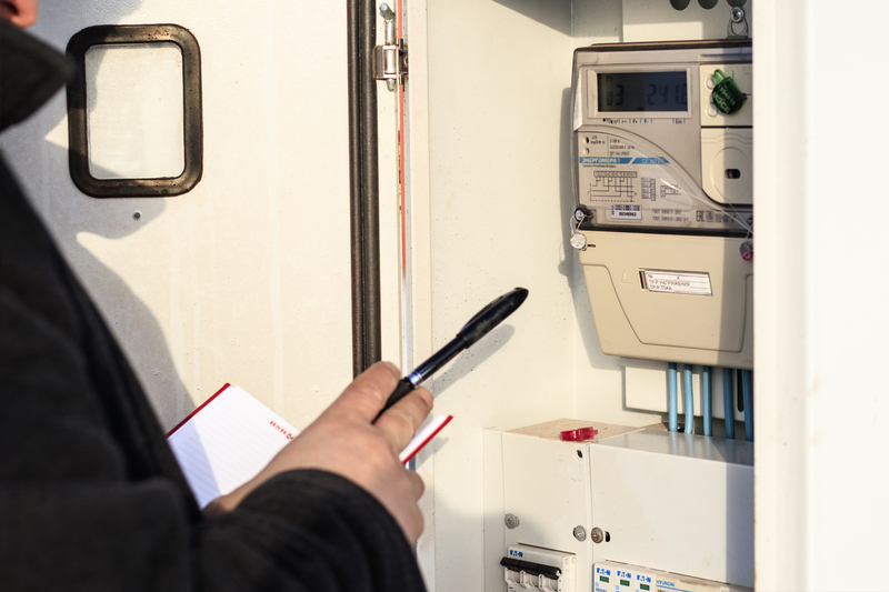 checking the electricity mete